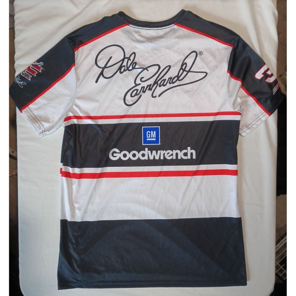 Men's Dale Earnhardt Checkered Flag Sports White/Black Goodwrench Legend SZ L